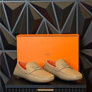 Hermes Tan Leather Slip-On Loafers size 9